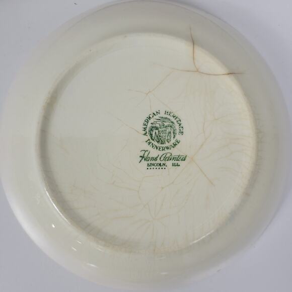 Vintage American Heritage Hand Painted Bamboo Salad China Plates Set of 2 - Picture 5 of 12